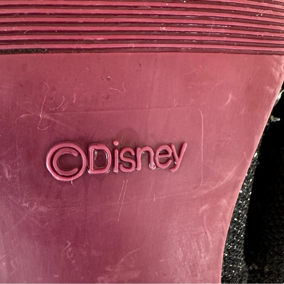 Disney Frozen Princess Anna Black Gold Costume Dress Up Boots Side Zip Girls2/3 - Picture 6 of 9